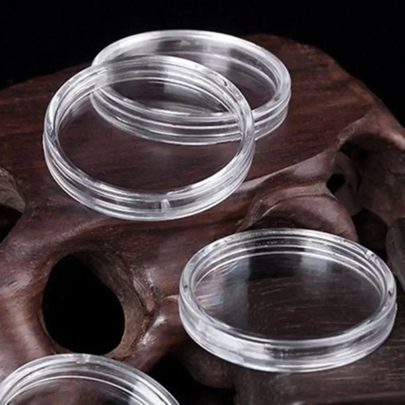 100Pcs 28mm Coin Holder Capsules - Clear Round Plastic Coin Storage Cases For Coin Collection & Display