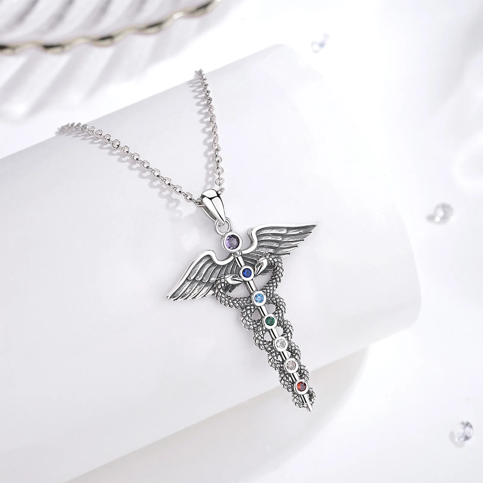 WANTME-Cadena De Huo De Serpiente De Plata De Ley 925 Para Mujer, Collar De Perlas Barrocas