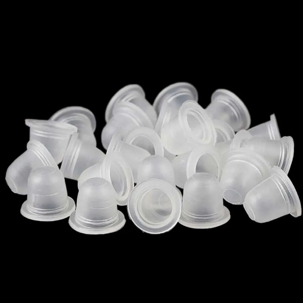 100/500Pcs Soft Silicone Microblading Tattoo Ink Cup Cap Pigment Holder Container S/L for Permanent Makeup Tattoo Accessories