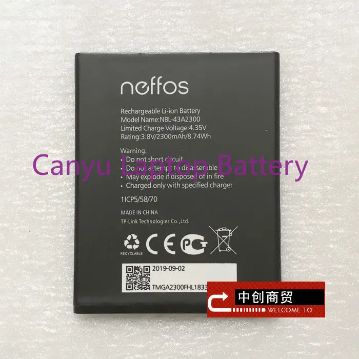 

2300mAh NBL-43A2300 Battery For TP-link Neffos C5s TP704A TP704C C5A TP703A NEW Mobile Phone BATTERY In Stock