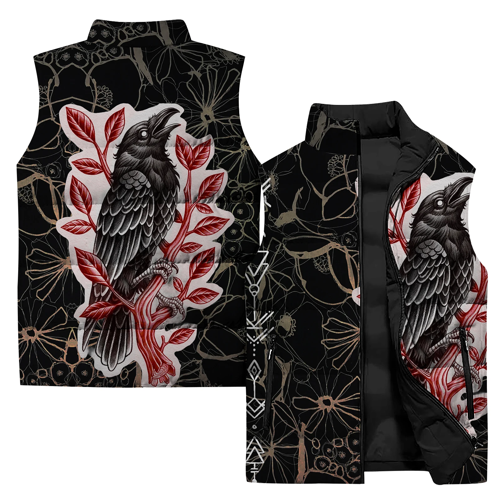 thumbnail image 1 of Chaqueta sin mangas de invierno para hombre, chaqueta con estampado retro 3D, chaleco para deportes al aire libre, chaqueta informal de moda para hombre, cortavientos, 1 of 5