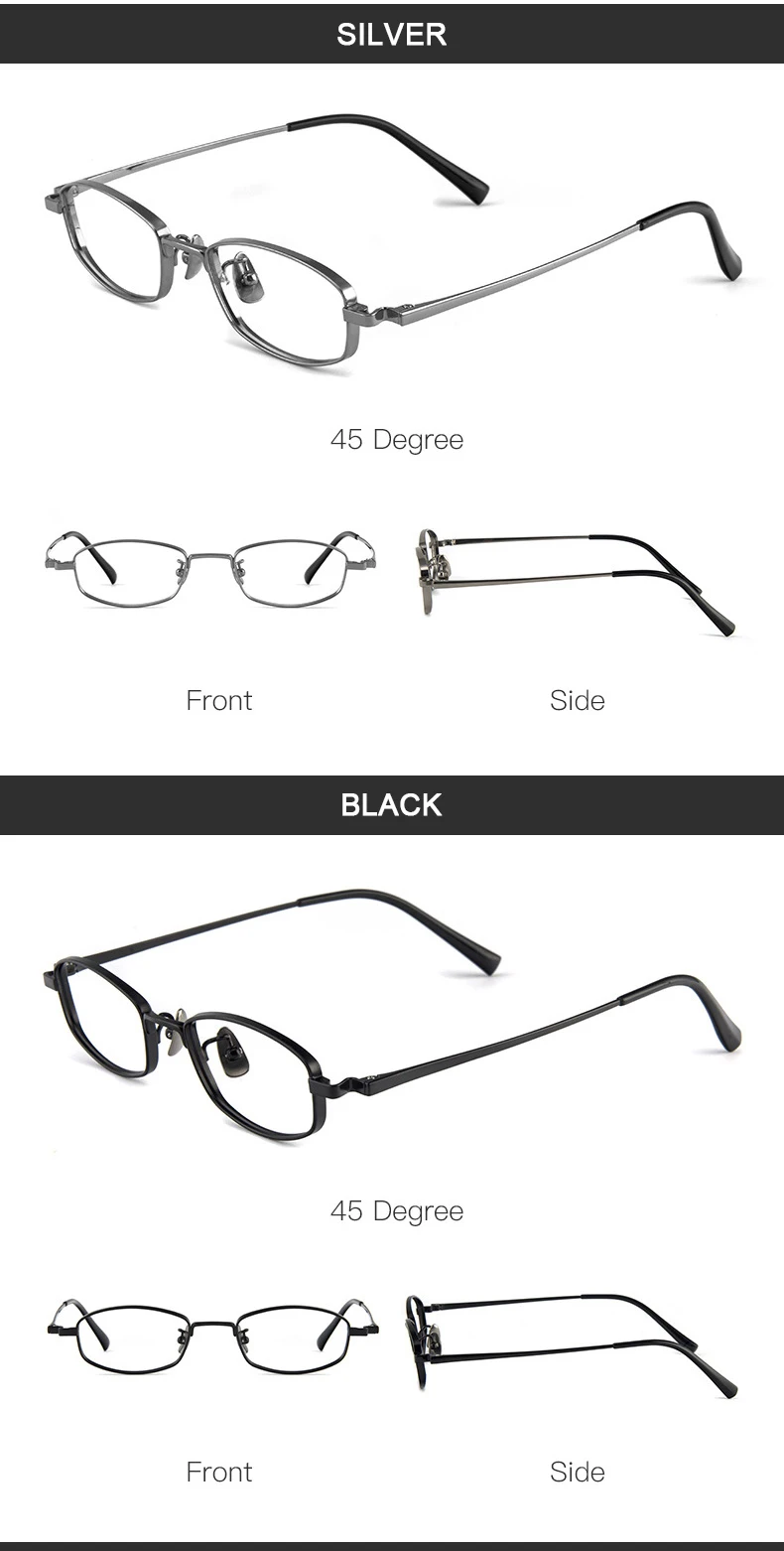 Titan Brillen Männer Temperament Kleine Rahmen Business Casual Frauen Rechteckige Mode Frühling Tempel Kleine Gesicht Brille – Detail 12