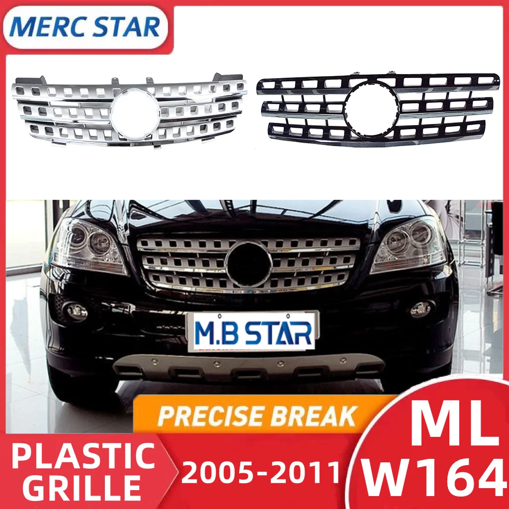 For ML Class W164 20052011 Car Front Bumper Mesh Upper Grill Racing
