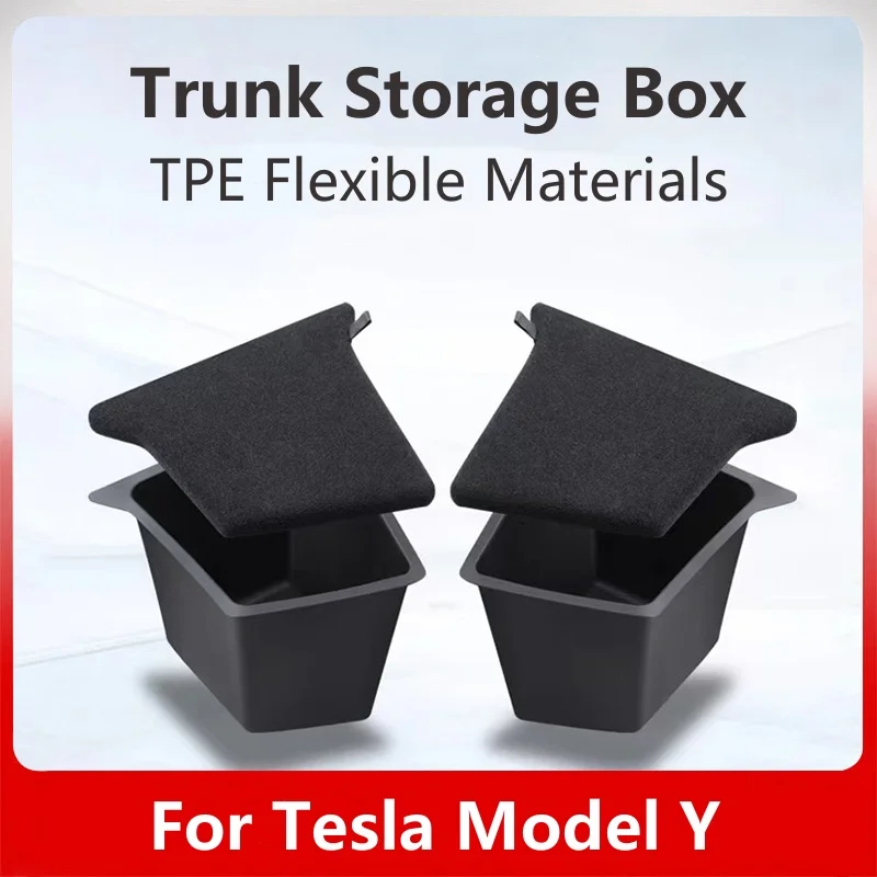 

Боковой ящик для хранения в багажник автомобиля Tesla Model Y 2018-23, полый чехол-органайзер, флокирующий коврик, разделительная доска для хранения и поддержания порядка