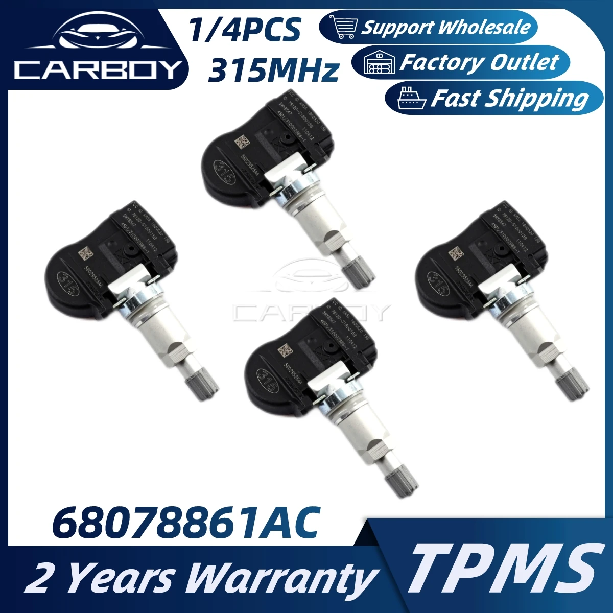 Sensor TPMS 68078861AC para Chrysler 200 300 Sebring Dodge Caliber
