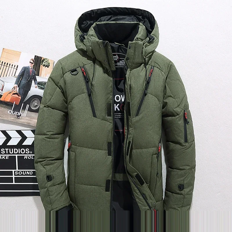 Mens Down Jacket Duck Down Coat Windproof Jacket Men Hooded Casual Warm Thick Parkas Winter down jacket mens jacket