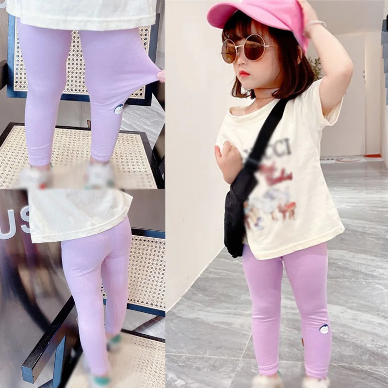 Kids Girl Leggings Cotton Mosquito-proof Pants For Girls Cute Thin