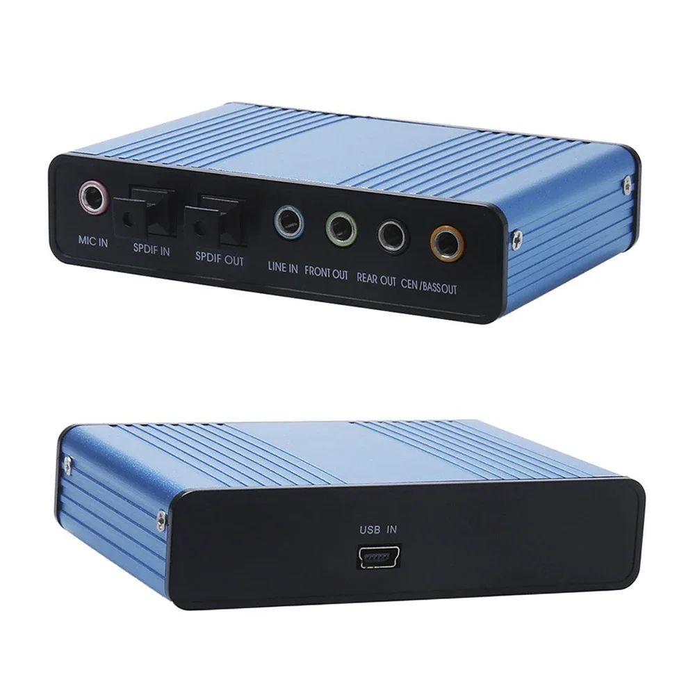 전문 USB 사운드 카드 6 채널 5.1 광학 외부 오디오 카드 변환기 CM6206 노트북 데스크탑 용 칩셋