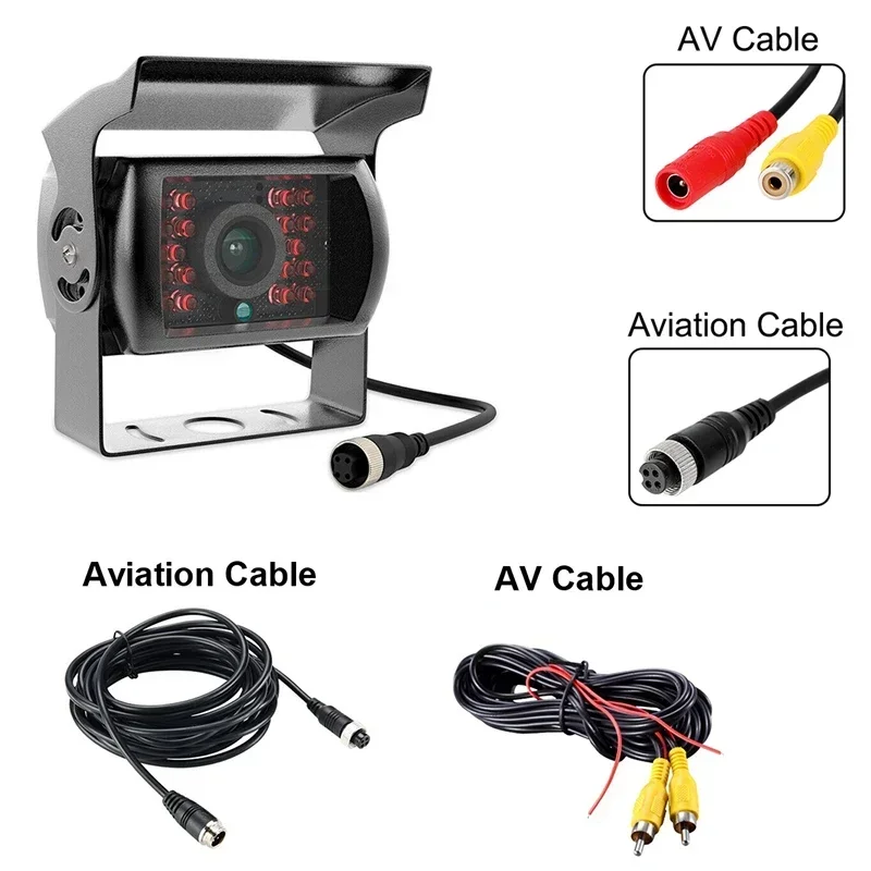 

Reverse Camera Black Box IR Night Camera 4 Pin AV Port for Truck/Bus/Trailer/Pickups/RV/ Heavy Car Waterproof Reversing Cam