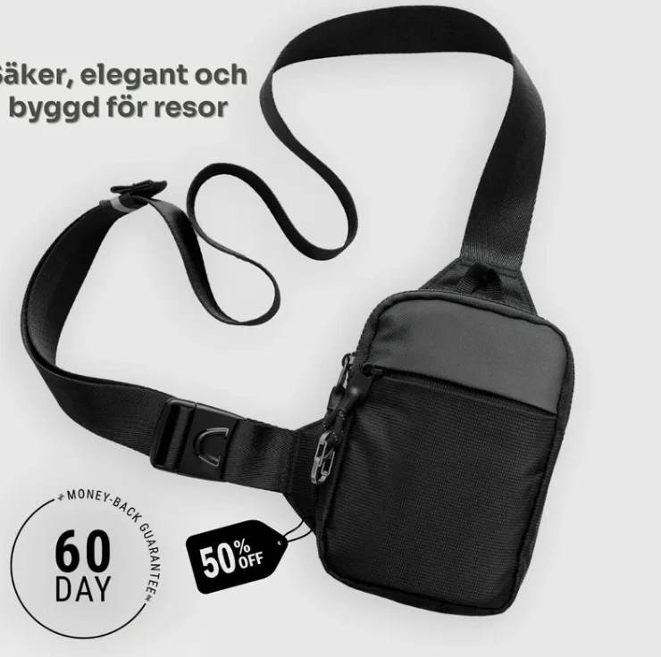 Mini sac à bandoulière à la mode pour hommes avec serrure en acier inoxydable RFID antivol téléphone portable sac à bandoulière unique