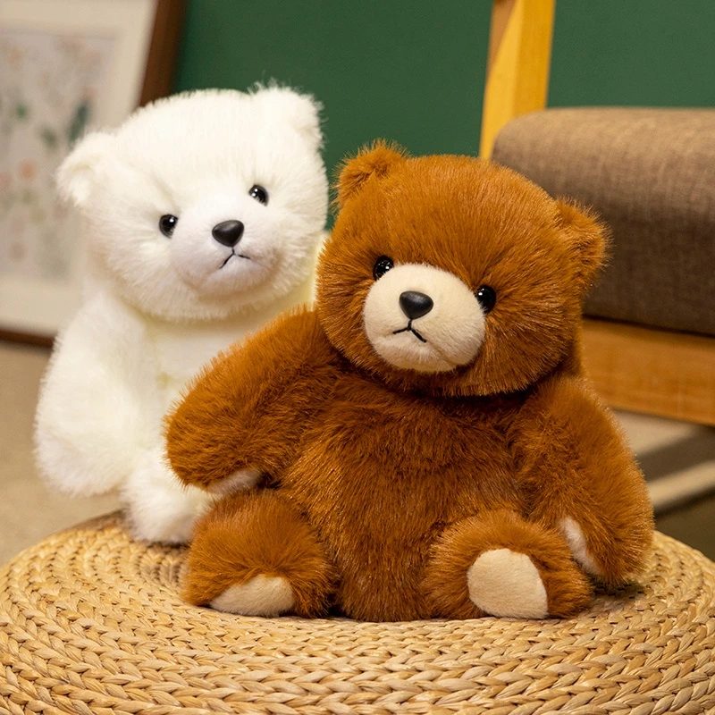 Kawaii Brown Bear Plush Toys Soft Stuffed Animal Pillow Polar Bear Comfort Doll for Back to School Anime Birthday Gifts