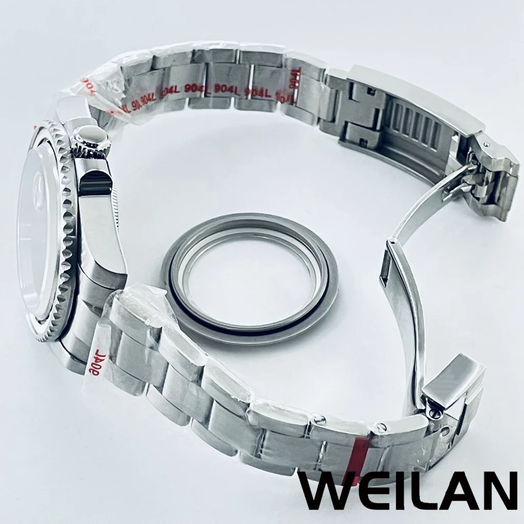 Silver Watch Case with Ceramic Bezel and Sapphire Crystal