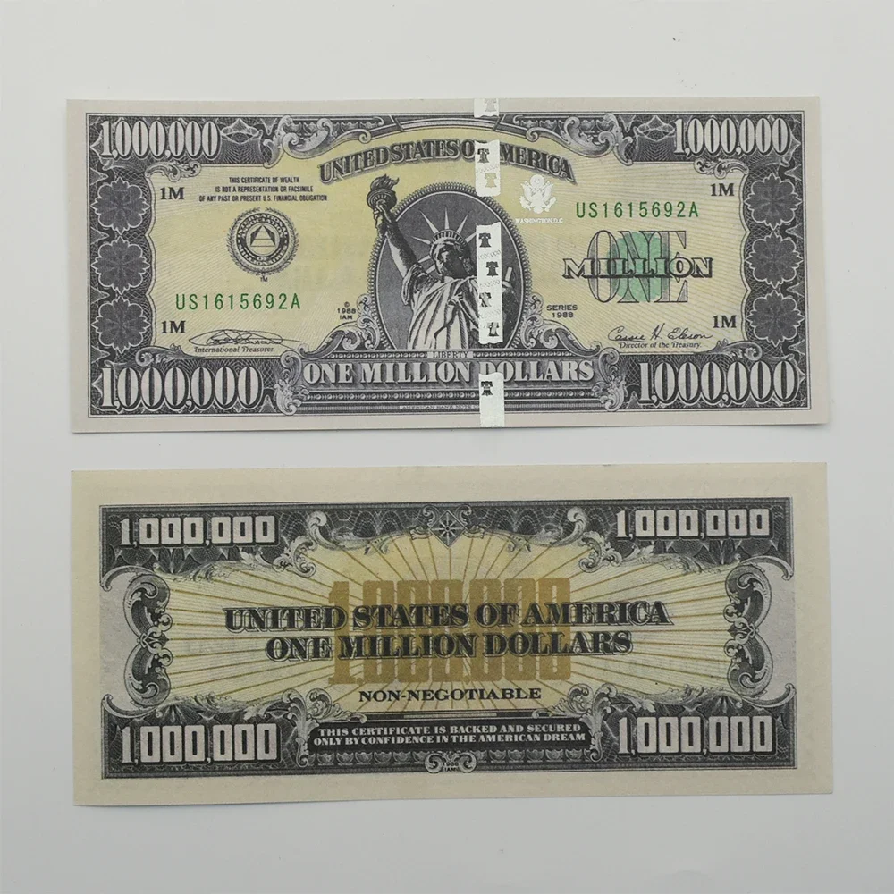American One Million Dollar Banknote Collection 10PCS/100PCS Statue of Liberty Design UV Anti-counterfeiting Serial Number