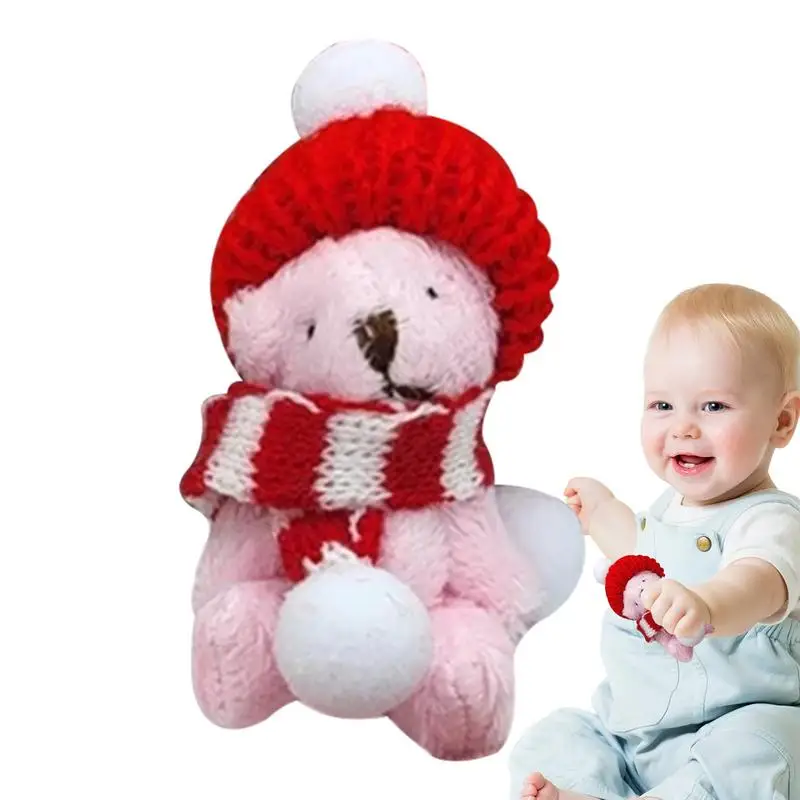 

Рождественский медведь в жестяной упаковке, набивное животное, карманный медведь, плюшевый маленький медведь в коробке, медведь, куклы с рождественской поэмой, набивной медведь, карман