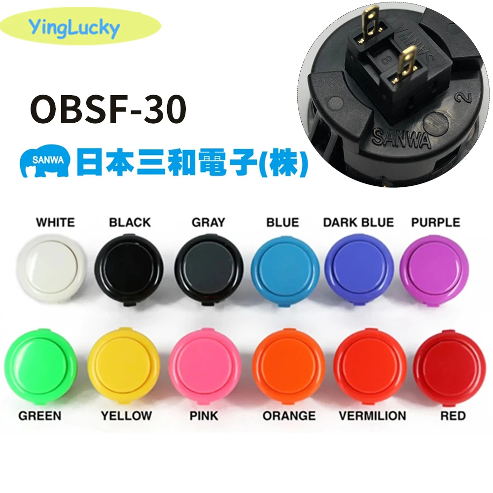 1pcs Original Sanwa OBSF 30 24mm Button Arcade push button for Joystick PC Raspberry Pi Nintendo push button replacement