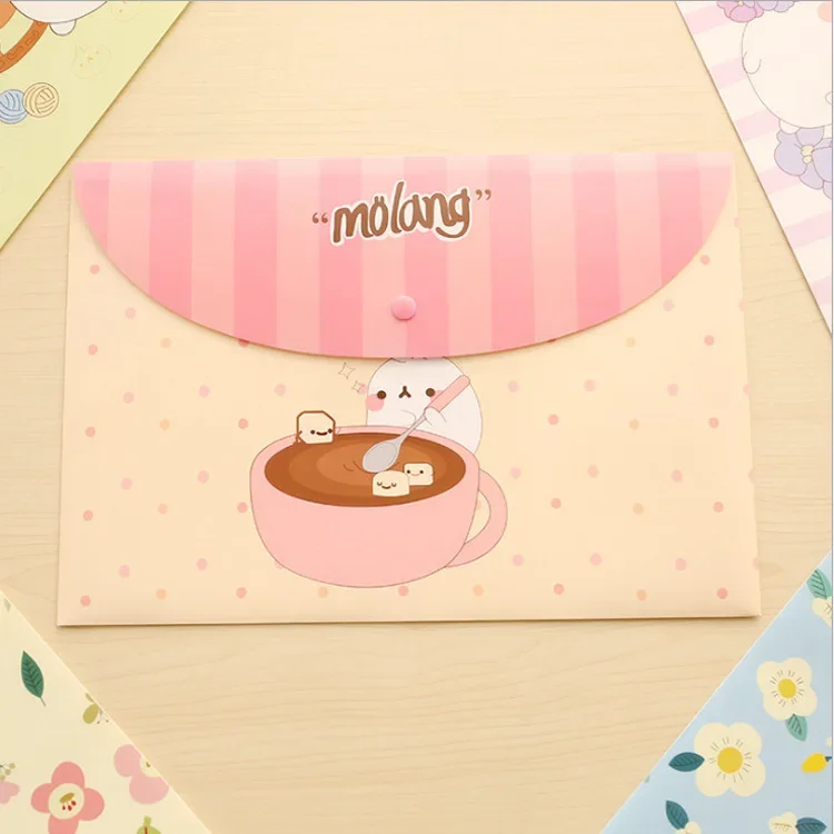 10PCS Cute Student Small Fresh A4 Exam Paper File Bag Creative Office Storage Data Bag File Folder
