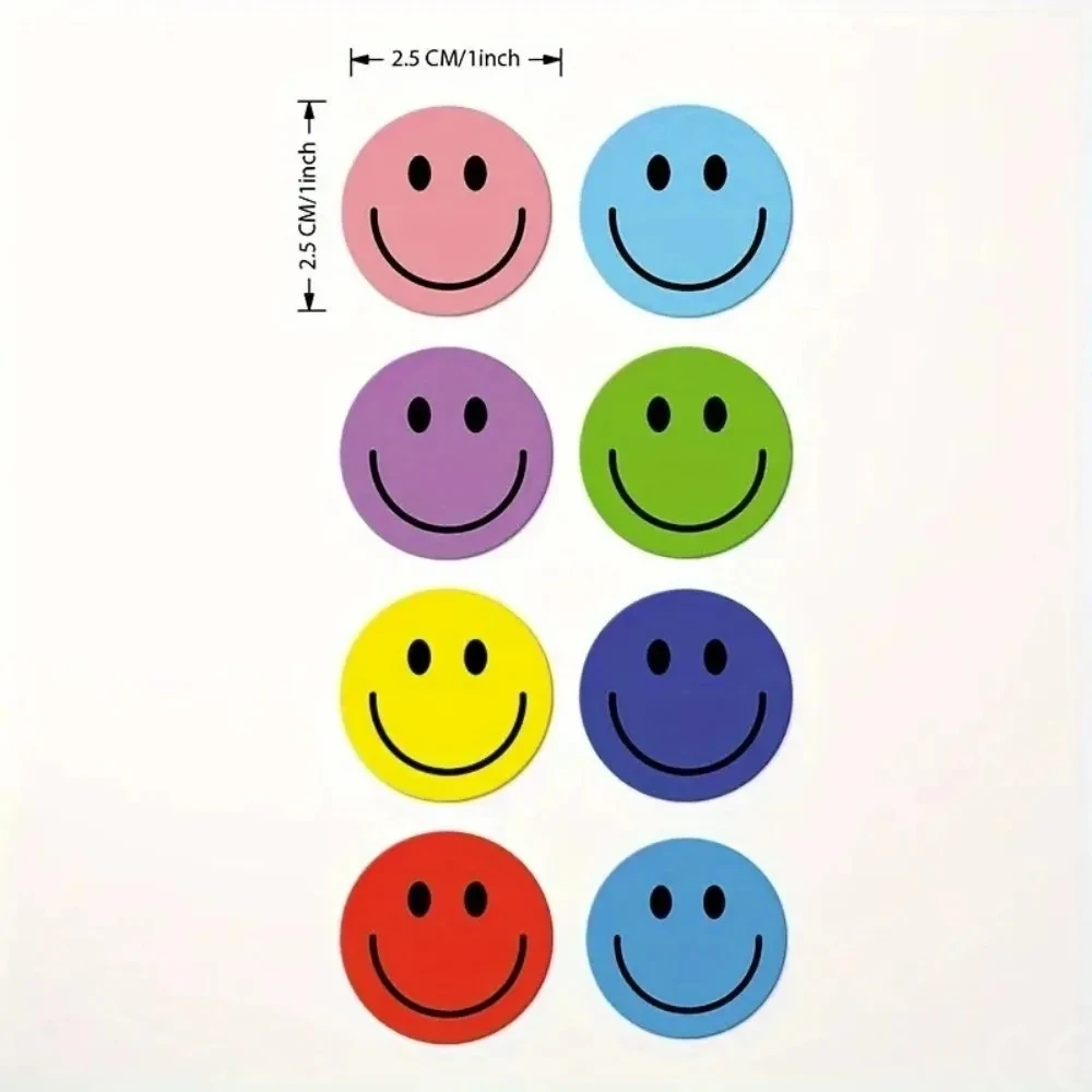 500 قطعة من الملصقات الورقية ذات الوجه المبتسم، مل...