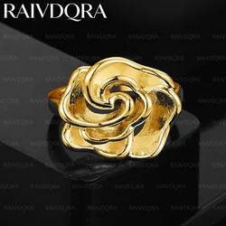 Elegant 18K Gold Plated Rose Ring - Women's Fashion Jewelry for Engagement, Weddings, and Parties (Silver)