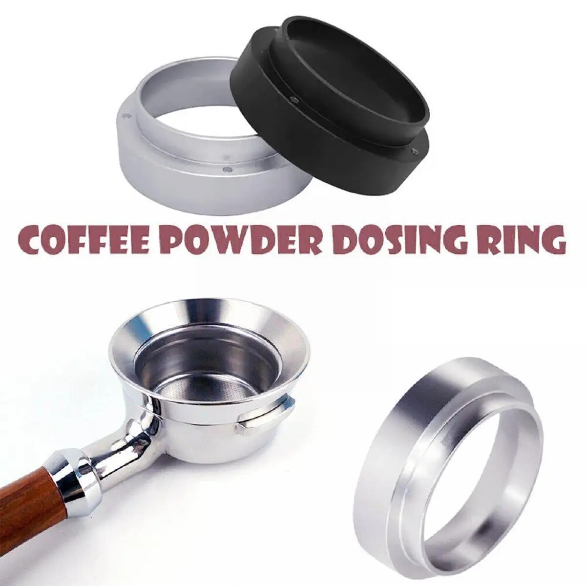 1pcs Aluminum Dosing Cup Funnel 58mm/53mm/51mm Filter For