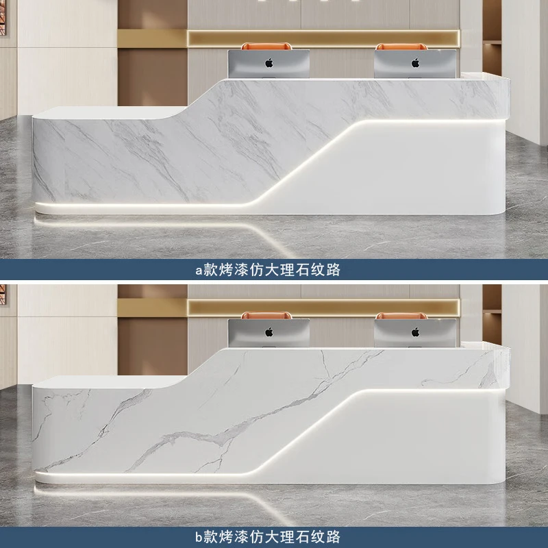 Cashier Table Reception Bank Acrylic Podium Church Checkout Counter Supermarket Furniture Stores Gold Floaoting Bureau Home