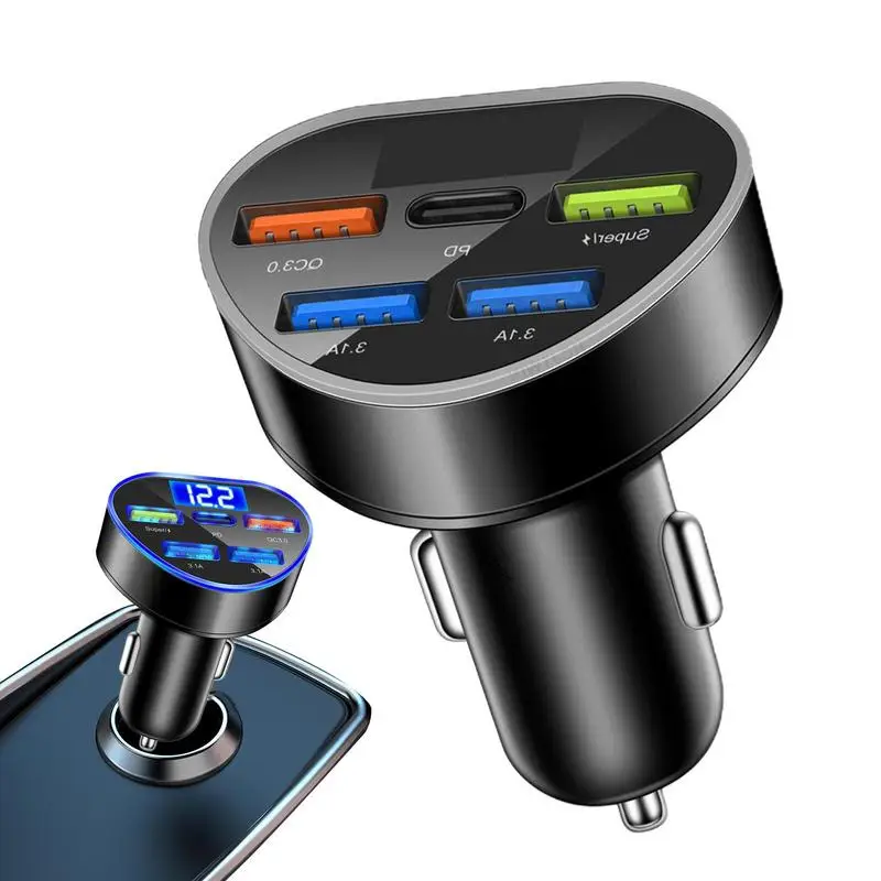 

Car Lighter USB Charger Car Dual Usb Car Cigarette Lighter Splitter with LED Voltage Display Fast Charging Lighter Adapter