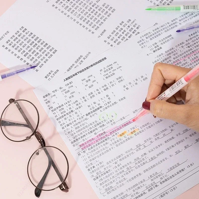다색 형광펜 새로운 마커 펜 형광펜 드로잉 형광펜 양면 마커 파스텔 학생 문구