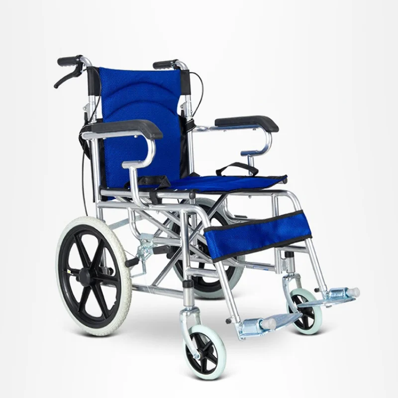 16Ferry-Inch Manual Wheelchair Portable Mobile Walker Patient Elderly Scooter Back Foldable