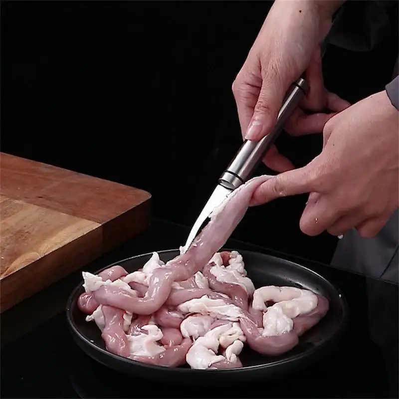 Kitchen Utensils 304 Stainless Steel Shrimp Line Knife Multifunctional Double-headed Shrimp Shelling and Gutting Opener Fish Belly Cutter