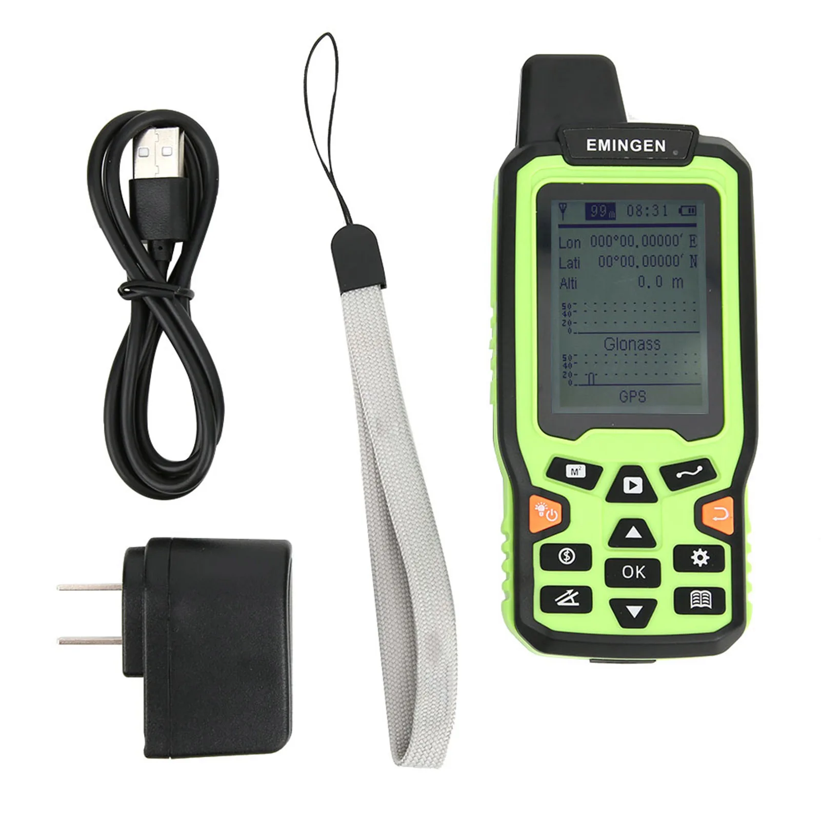 Handheld GPS Land Meter EM90 Mini Portable High Precision Handheld GPS Land Area Meter Land Survey Measuring Instrument US Plug 100‑240V