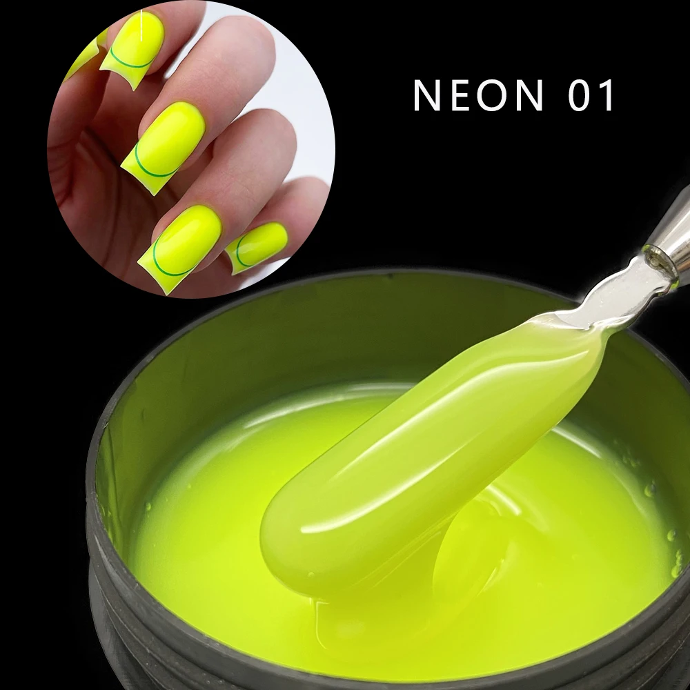 Jillnails 100g Neon Gel Builder Nail for Nails Extensions UV LED Camouflage Hard Gel Polish 3