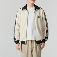 Adidas Trefoil Couple Jacket Retro Waffle Veste de sport à col montant pour hommes et femmes Jw0109 1