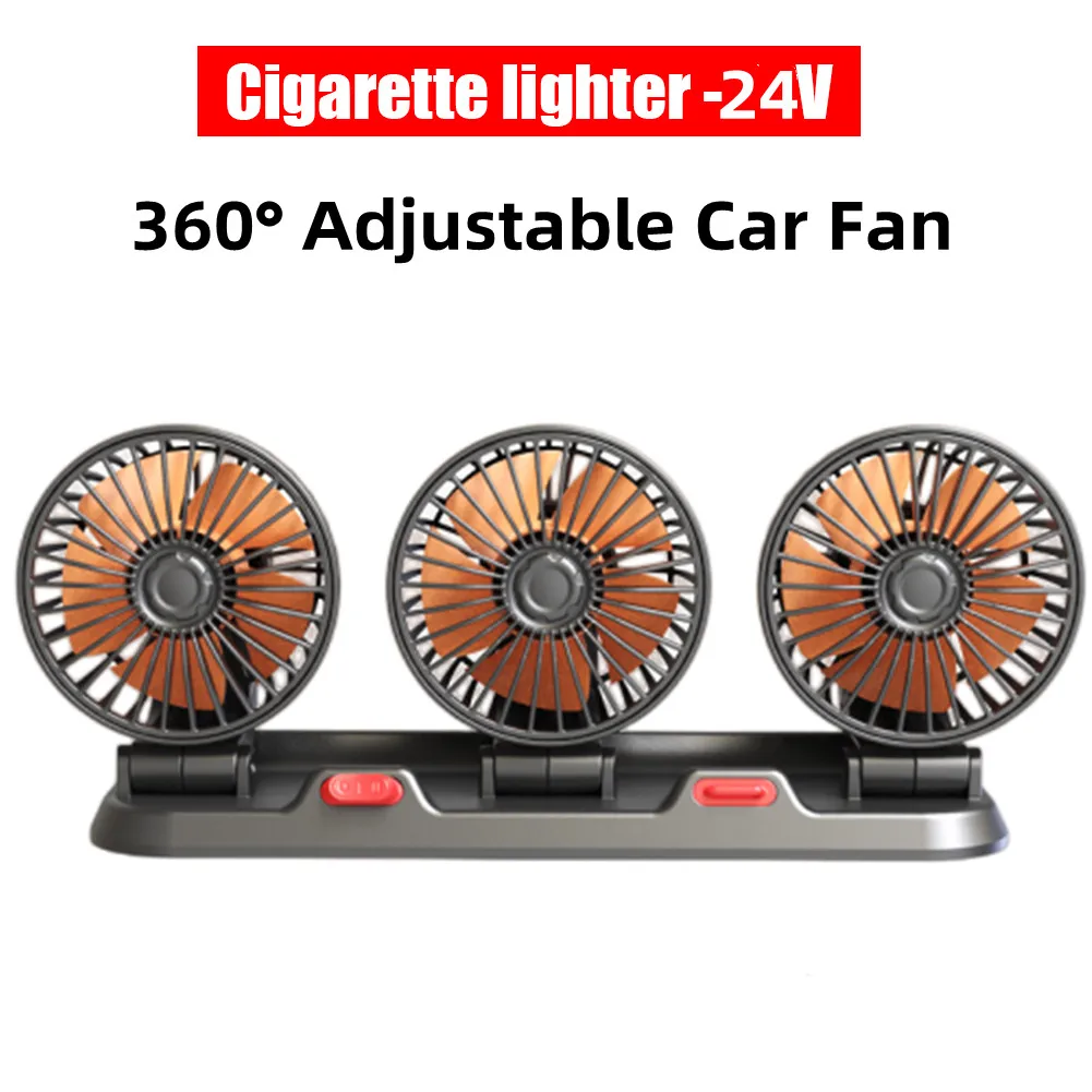 Car Fan Cooling Car Fan 3 Head Usb Car Fan 2 Speeds 360 Degree