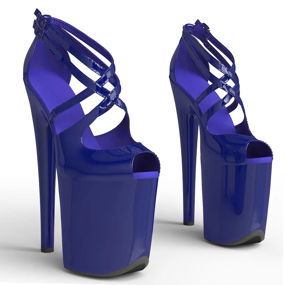 

20cm/ 8inches With PU Small Platform High Heel Sandals Sexy Straps Pole Dance Shoes 333