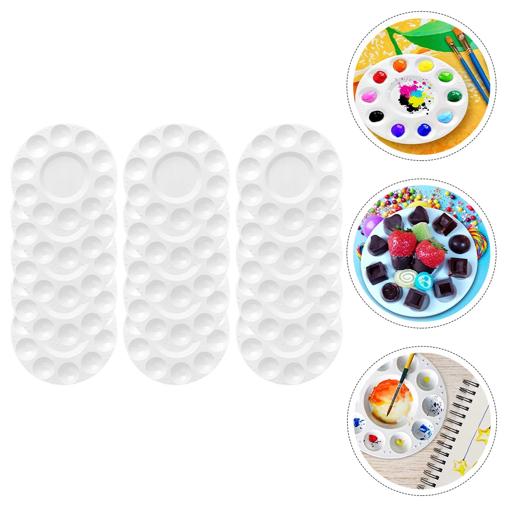 15 Pcs 11 Palettes Paint Mixing Tray Pigment Pallet Painting Color Trays Watercolor Fixing Plate Gouache Child
