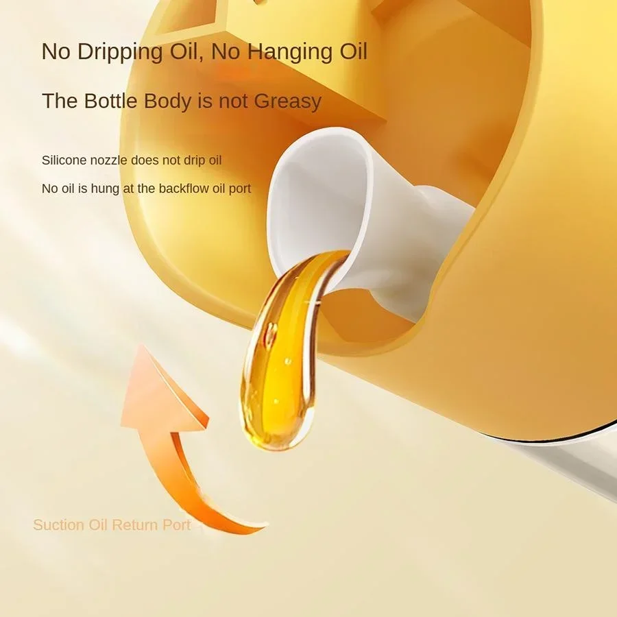 Kitchen Glass Oil Bottle Household Large Capacity Oil Pot Gravity Sensing Automatic Opening and Closing Bottle Kitchen Sauce