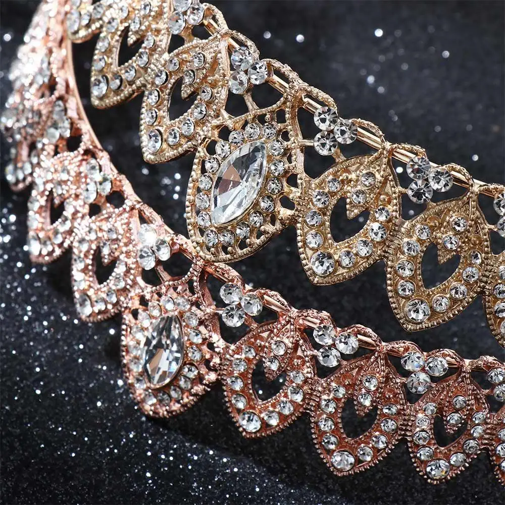 Prom Women Hair Accessories Rhinestone Headband Alloy Headwear Bridal Tiara Ornaments Hair Crown