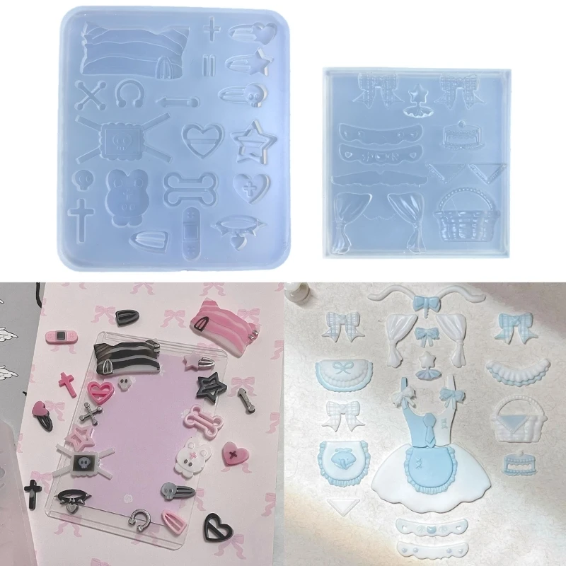 Resin Shaker Mold Flowers Small Flexible Pendant for Keychain Hollow Silicone Mold Epoxy Jewelry Making Pendant Quicksand Mould