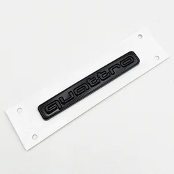 Sleek 3D ABS Black Quattro Emblem Car Trunk Badge Decal Sticker (Glossy Black)
