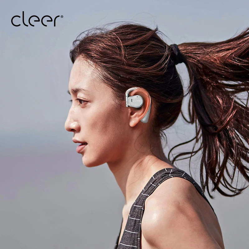 Cleer-Arc 3D 사운드 오픈 이어 후크 진정한 무선 이어 버드, 블루투스 5 헤드폰, 오픈 백 충전 케이스, 핸즈프리 헤드셋