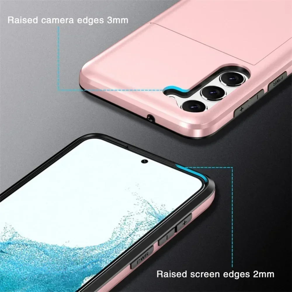 Universal Shockproof Wallet Case with Card Holder Slot - Protective Cover