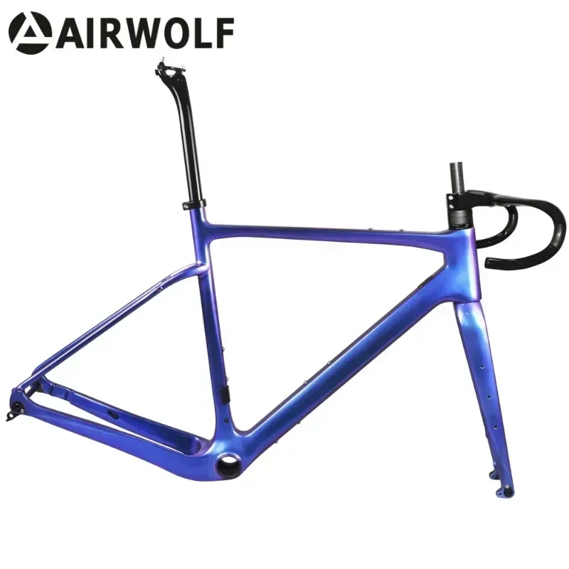 

Airwolf New Carbon Bike Frame Ultralight Carbon Road Frame 700C X 45c Full Carbon Road Frame Di2 Bicycle Frameset Fork Seatpost