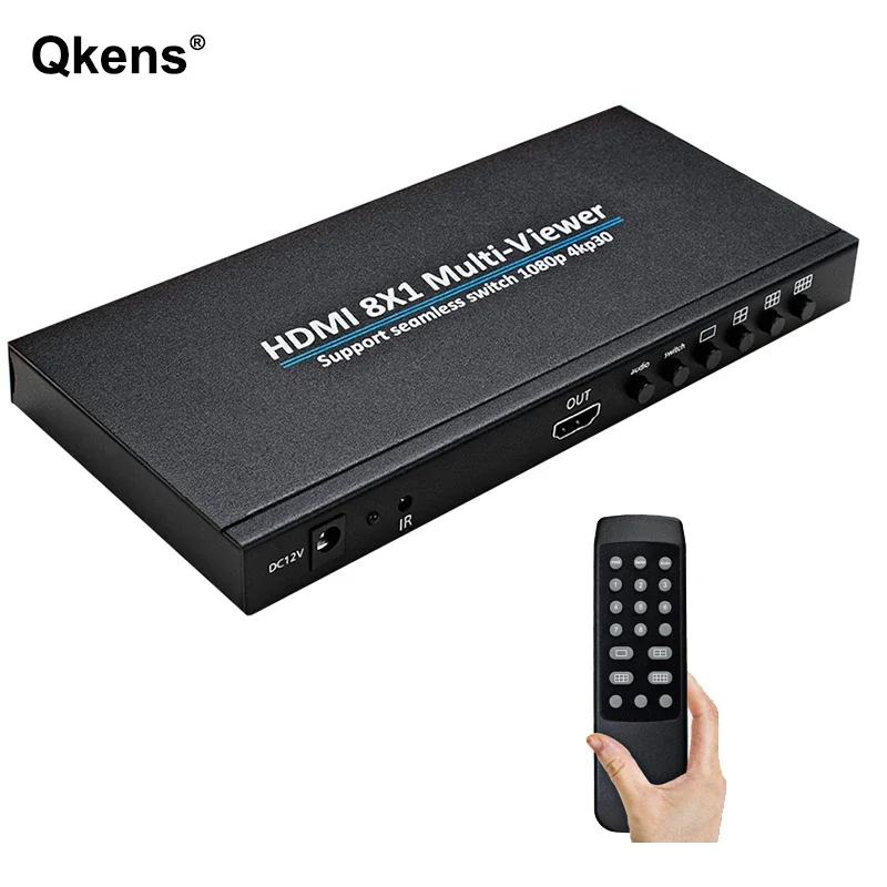 

4K 8x1 HDMI четырехэкранный Многофункциональный просмотр 8 в 1 HDMI Многофункциональный бесшовный переключатель 1 ТВ 8 фото сегментирование HDMI Многофункциональный просмотр