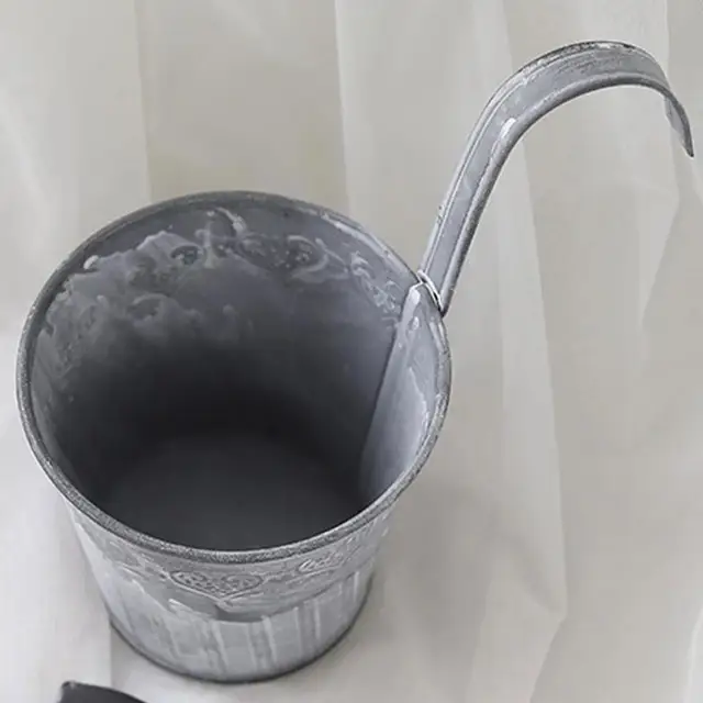 Vintage Virágvödör Függő Virág Edény Horgos Fém Mini Erkélyhordó Otthoni Kerti Dekorációs Növényekhez 17X8Cm - Image 5