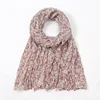 Wrinkle Floral Printed Hijab Scarf For Woman Muslim Hijabs Shawls Lafy Elegant Wrap Soft Muffler Islam Turban Female Scarves 3