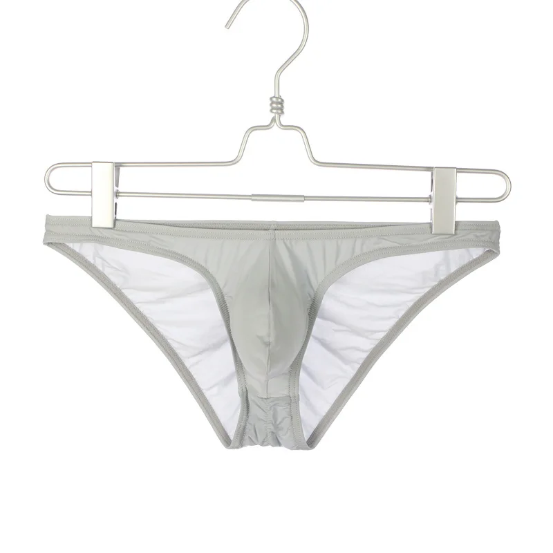 Sexy Low-waisted Elastic Men Bikini Underwear Trend Solid Color Thin Breathable Briefs Beach Swim Surfing Swimwear Trunks Shorts