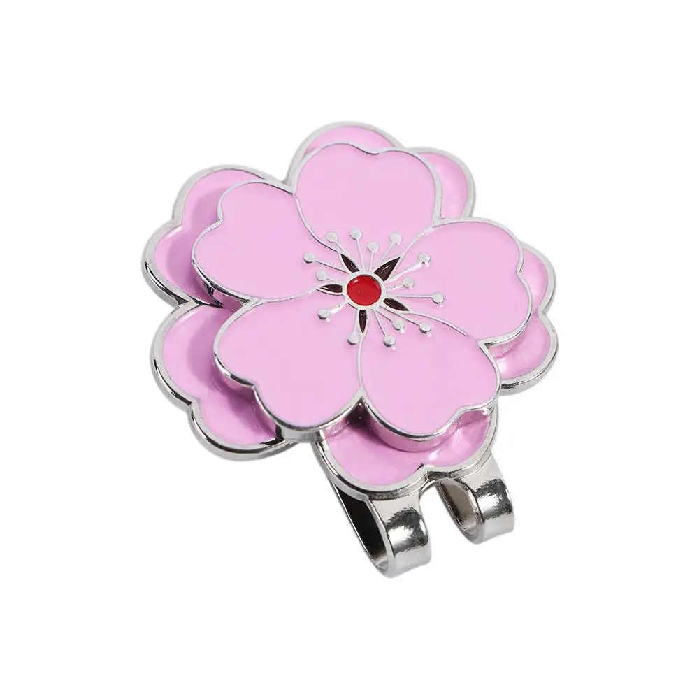 

Tool Cap Clip Golf Training Aids For Golfer Hat Marker Ball Position Mark Golf Putting Alignment Pink Flower Golf Hat Clip