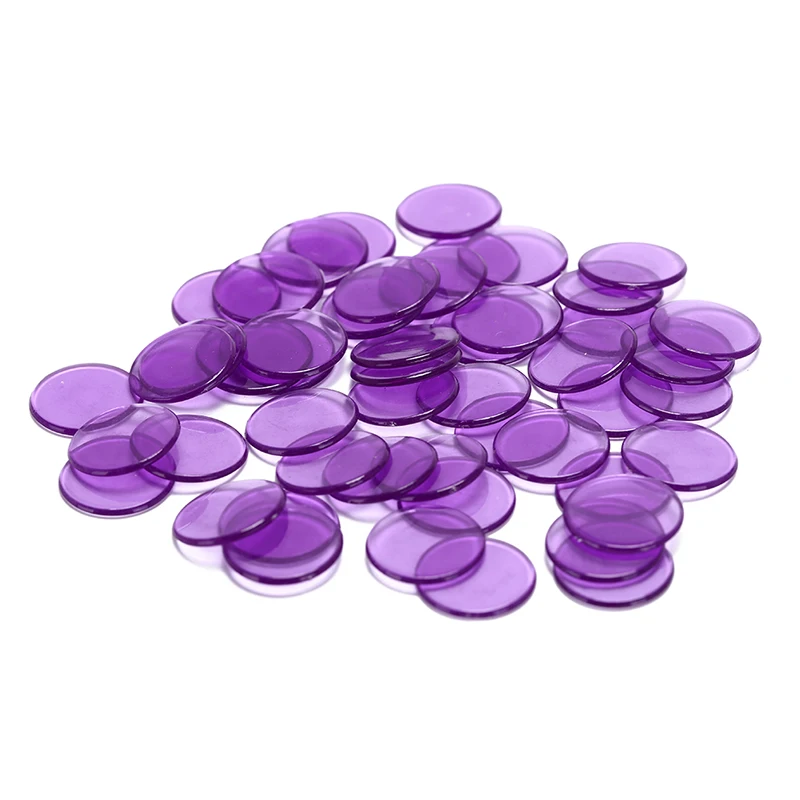 50 Piece Pocket Mini Poker Chips Small Disc Plastic Transparent Color Poker Chips Round Bingo Chips
