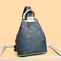 Women Leather Backpacks Zipper Female Chest Bag Travel Back Pack Ladies Bagpack Mochilas School Bags for Teenage Girls Sac A Dos - Image 3