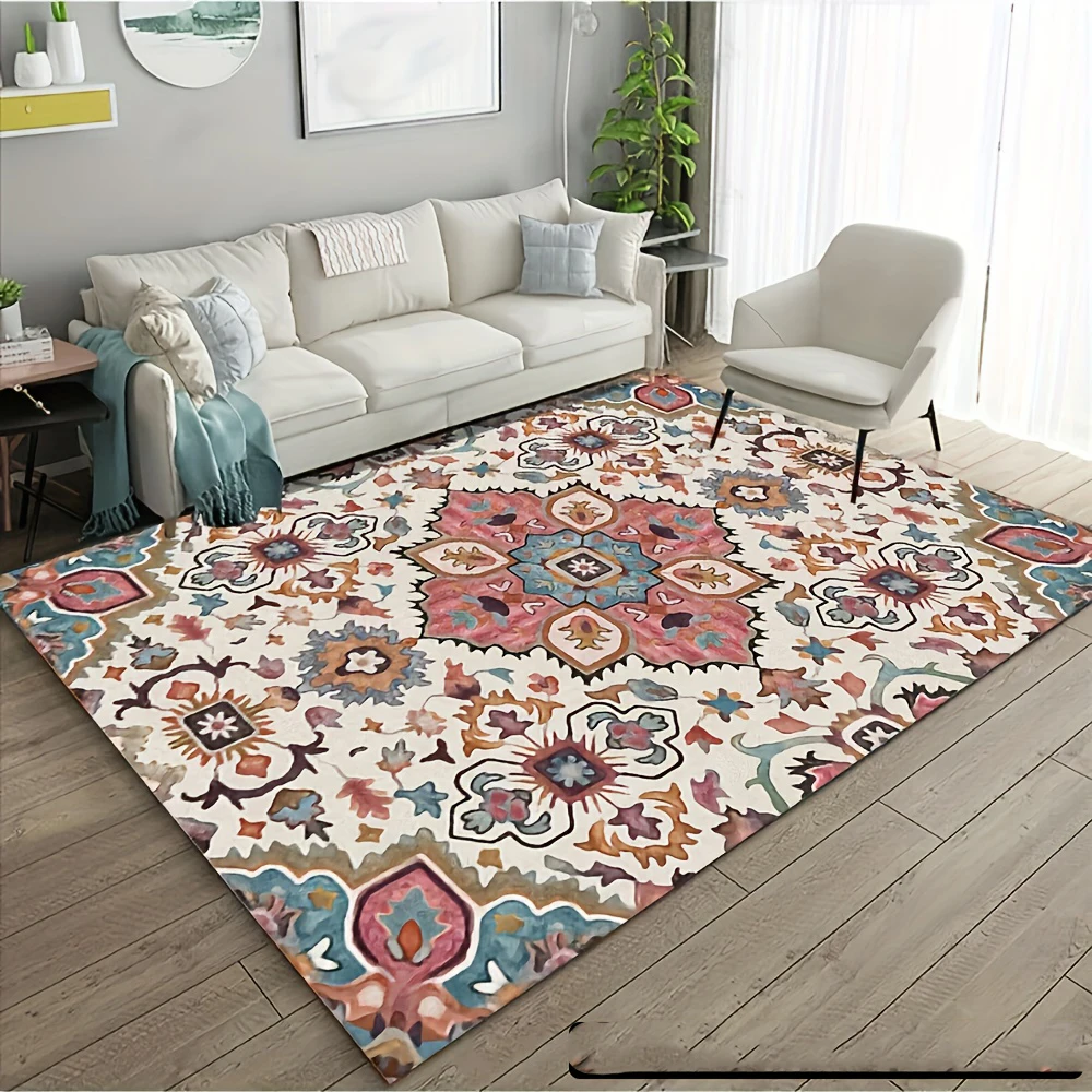 thumbnail image 1 of Alfombra persa vintage de lujo estilo bohemio para sala de estar, lavable a máquina, para decorar el dormitorio y la sala de estar, 1 of 5