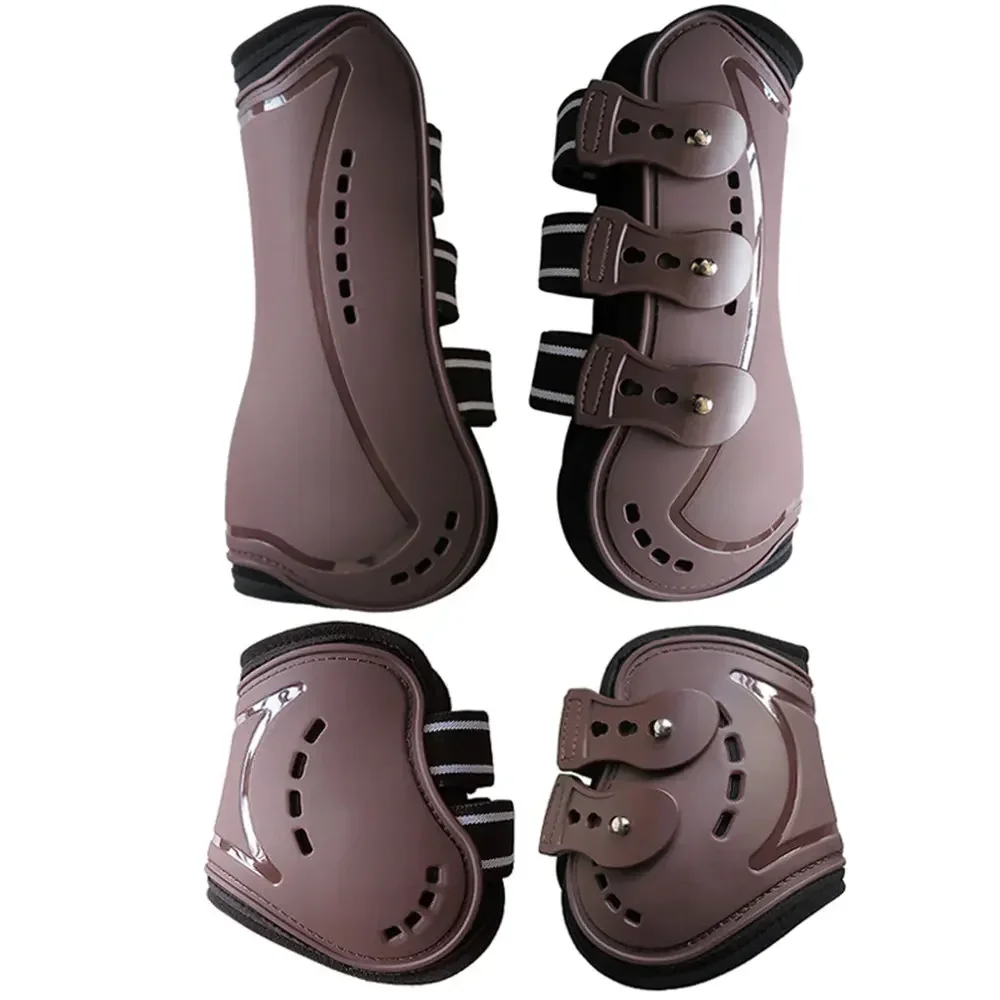 4 Pcs Adjustable Horse Boot Equestrian Jumping Legs Protection Gears Protection Equestrian Tendon Horse Hock Brace 2